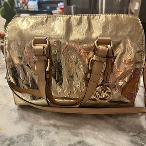 Gold Michael Kors purse